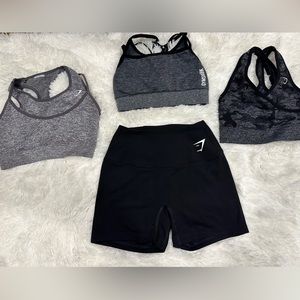 Extra small Gymshark sport bras and shorts.